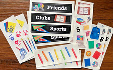 Creative Memories School Stickers -Set of 10 Strips, 5 Different Designs - NLA