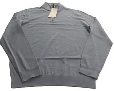 Reiss China Blue Blackhall Merino Half Zip Shirt 2XL