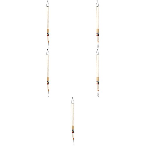 5 Count Hölzerne Perle Silikon Halskette Telefongurt Telefonhalter Lanyard - Zdjęcie 7 z 12