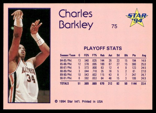 Charles Barkley 1993-94 estrella #75 Phoenix Suns castaño rojizo - Imagen 2 de 2