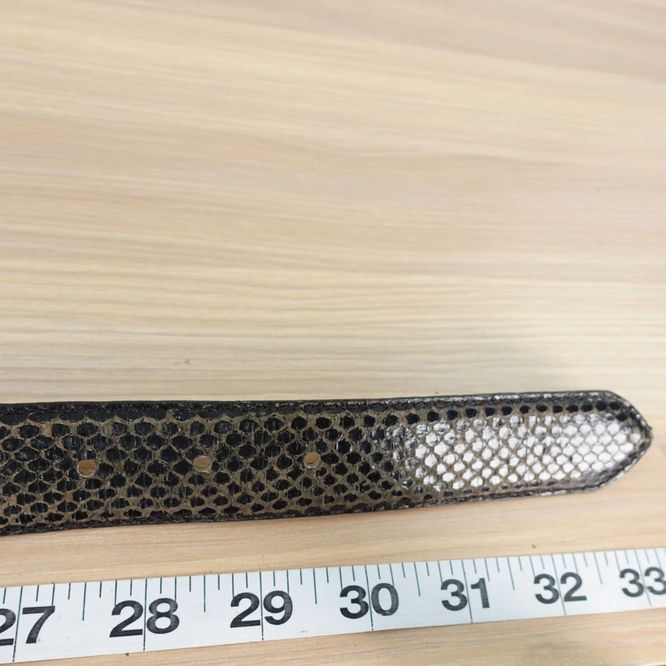 VINTAGE Real Snakeskin Belt Womens 28 Black Exotic Western Leather Dress Fashion - Image 4 of 4