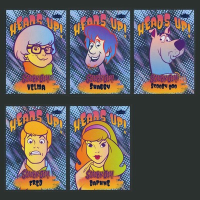 2024 Fleer Scooby-Doo Heads Up! Complete Set 1-5 Shaggy Fred Velma Daphne Scooby