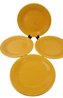 Set of 4 Fiesta Ware Homer Laughlin Classic Rim Dinner Plates 10.5 " Daffodil