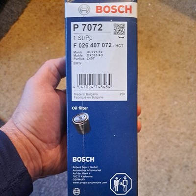 BOSCH P 7072 Ölfilter für BMW 1er 3er 5er X1 X3 X5 X6 16d 18d 20d 50d
