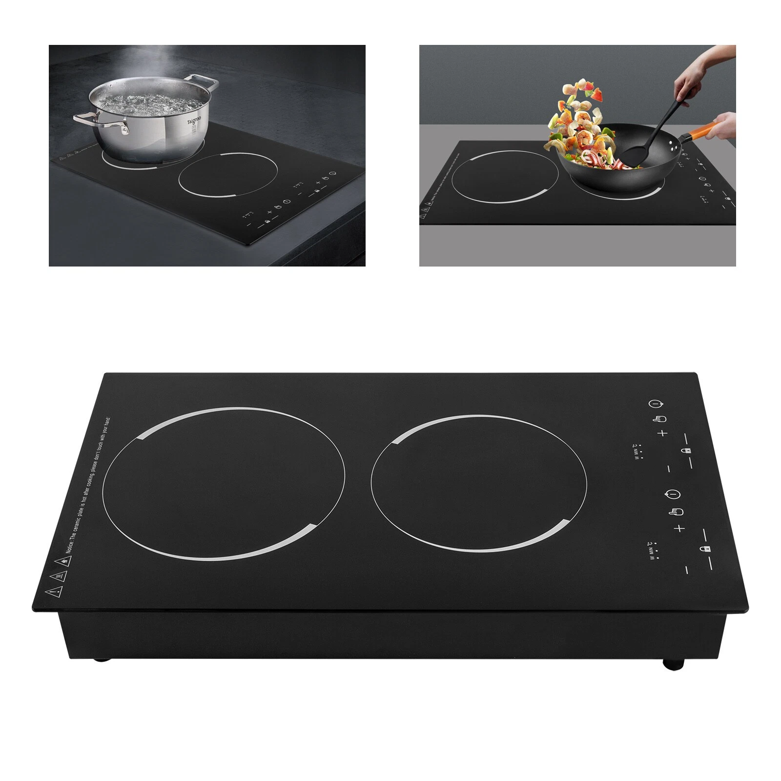 2 Burner Kitchen Induction 4000W Cooktop Induction Cooker Electric Cooking Stove