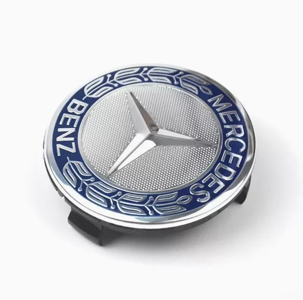 4 Used OEM Mercedes-Benz Silver Center Caps – Fits CLK, CLS, SL, G55, E350, S550, S600