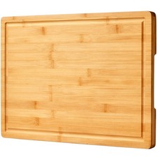 Bamboo Cutting Board for Kitchen, 18" Large Wood Charcuterie Cheese Board