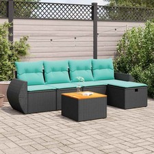 Salon de Jardin avec Coussins Canapé Balcon Terrasse 6 pcs Résine Tressée vidaXL