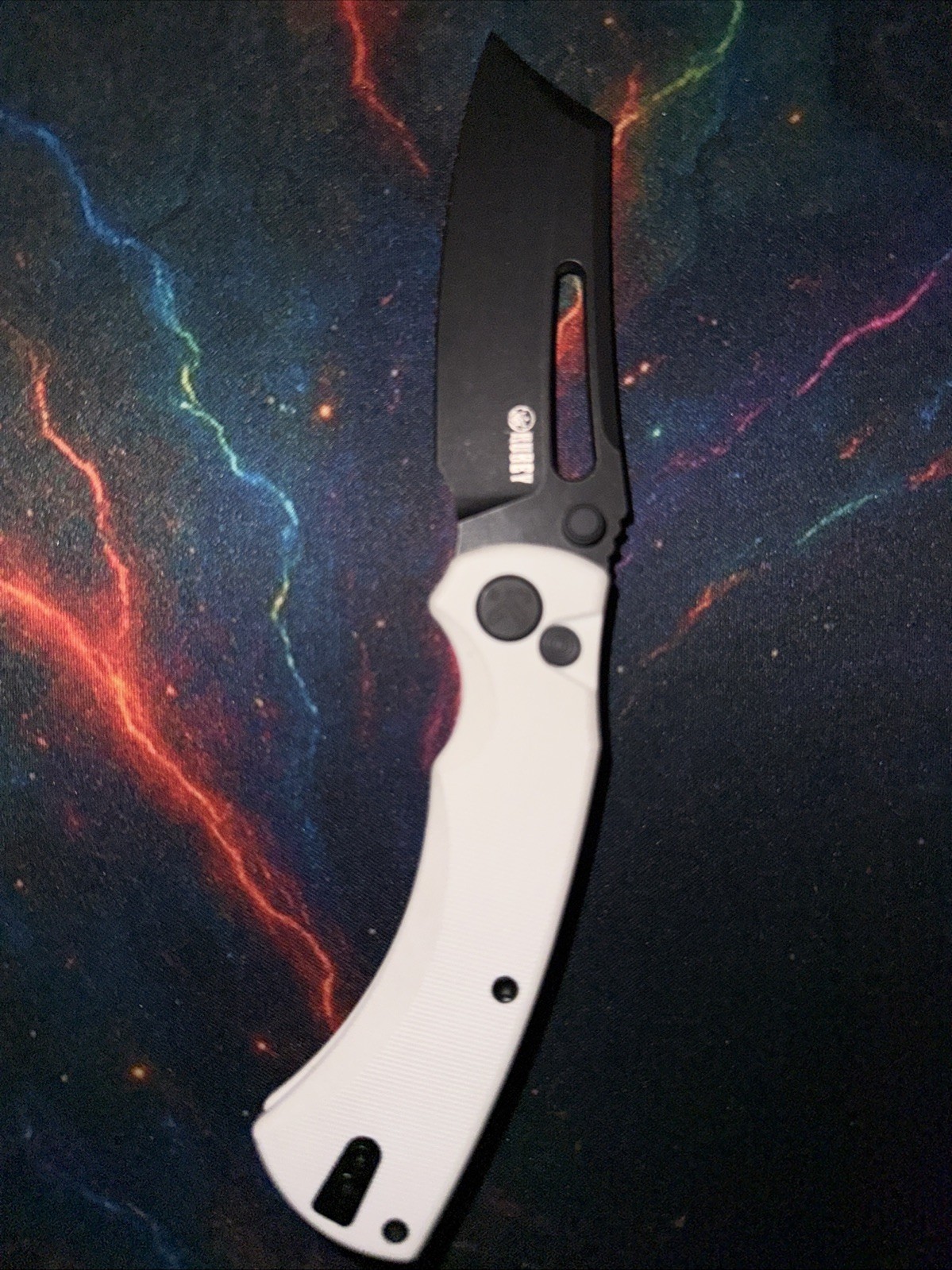 Kubey Dheo White G10 Folding 14C28N Wharncliffe Pocket Knife 378E