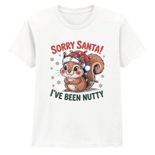 Sorry Santa Ive Been Nutty Christmas Humor Kids T-Shirt Squirrel Holiday Tee