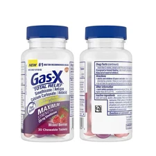 60 Tablets 2 PACK Gas-X  Total Relief Gas, Heartburn BLOATING 250mg Free SHIPP