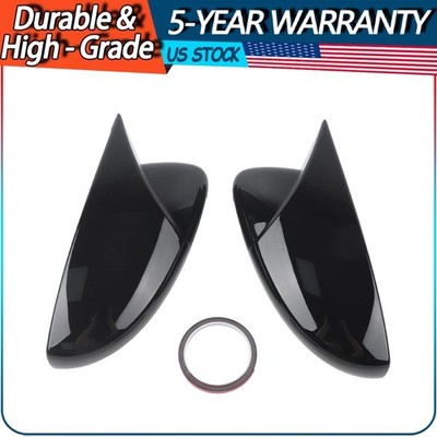 2x Gloss Black Rearview Side Mirror Cover Cap For VW Scirocco MK3 2010-2013