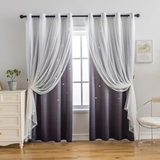 Dream Star Blackout Curtains for Kids Rooms Girl Princess Curtain for
