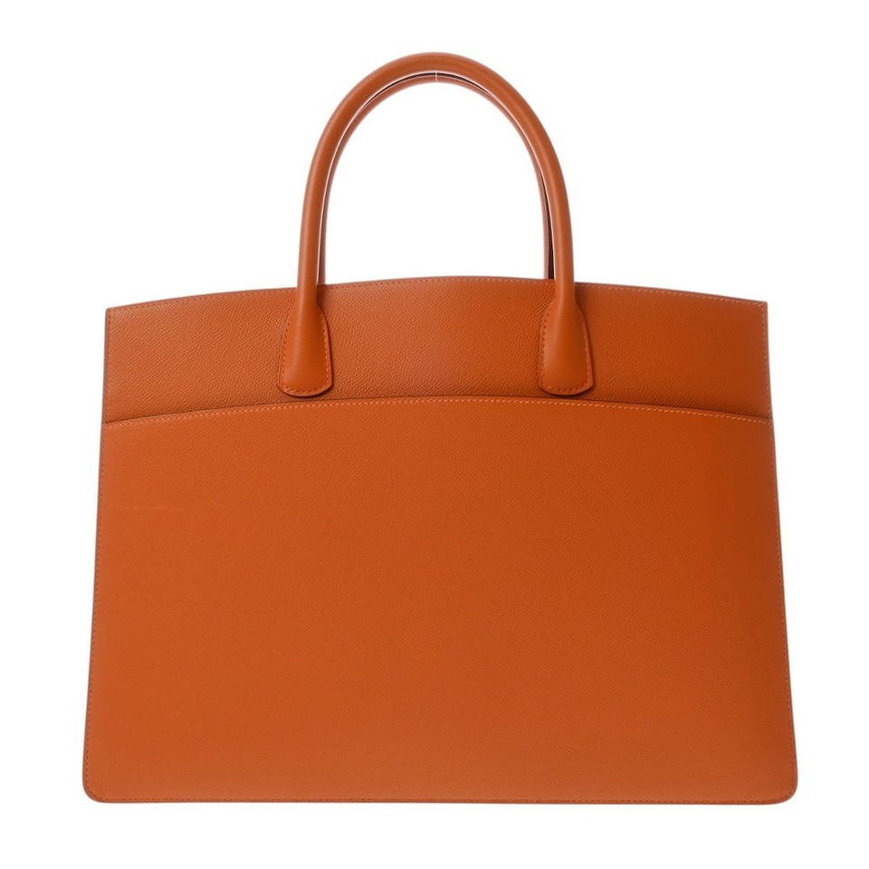 HERMES White bus GM Veau Epsom Orange Women Handbag □ IStamp (around 2005)