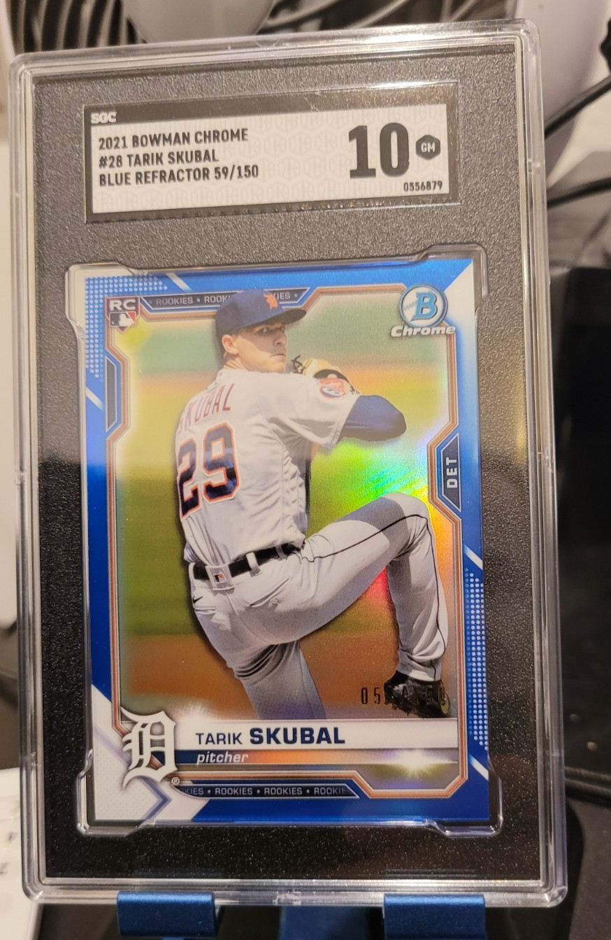 2021 Bowman Chrome - Tarik Skubal #28 Blue Refractor /150 (RC) pop 1 color match