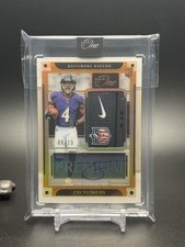 2023 Panini One Premium Rookie Patch Auto Zay Flowers #124 Gold /10 Nike Shield