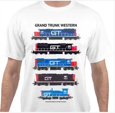 Grand Trunk Western Locomotives Railroad T-Shirt by Andy Fletcher