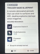 ✅ ARC RAIDERS ✅ TRIGGER NADE BLUEPRINT - USA SELLER