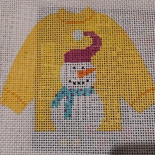 Stitch Its Snowman Pullover Handpainted Needlepoint Canvas