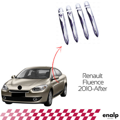 Door Handle Chrome Cover Trim 4pcs for Renault Fluence 2010-After with 2 Sensor