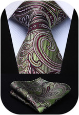 Ties for Men Paisley Tie and Pocket Square Woven Classic Floral Mens Ties Handke