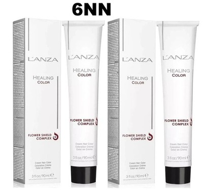 2 PACK  Lanza Healing FLOWER SHIELD COMPLEX  Cream Hair Color 3oz  -  6NN