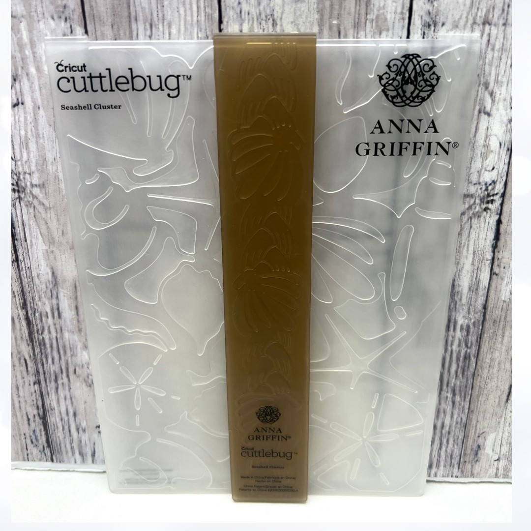 Anna Griffin SEASHELL CLUSTER 5x7 Sea Ocean Shells Embossing Folder