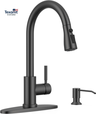 #ad #ad Kitchen Faucet with Soap Dispenser and Pull down Sprayer RV Single Handle Class $159.50
