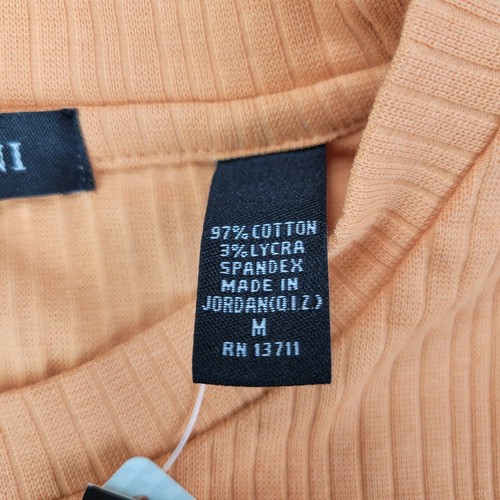 Brandini Dressy T-Shirt Crew Neck Ribbed Short Sleeve Orange Men's M NWT - Picture 6 of 12