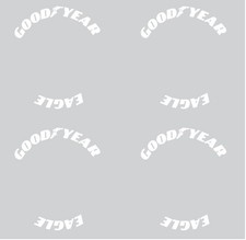 1/8 Scale Goodyear White RC Car Tire Transfer Stickers set of 4