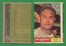 1961 Topps Baseball ~~~ GENE WOODLING ~~~ No. 275 ~~~ Free S/H ~~/