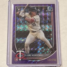 2025 Bowman Chrome LUKE KEASCHALL RC  Purple Geometric Refractor /250  #61 Twins