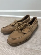 Sperry Top-Sider Women’s Brown Leather Slip On Loafers Preppy Boat Shoes 10M