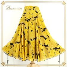 Chacott Ballroom Dance Costume Skirt Yellow Japan M Lesson Wear