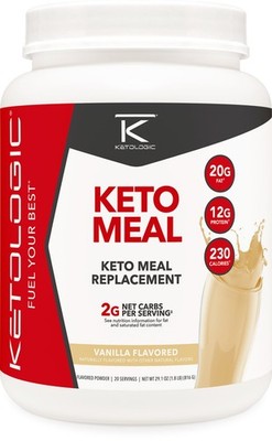 KetoLogic Keto Meal Replacement Shake Powder (Vanilla) (20 Servings)