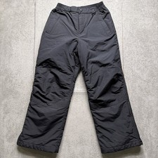 Lands End Snow Pants Kids Size 10 Black Insulated Ski Winter Snowboard