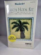 Palm Tree Latchhook Kit. 12" x 12". Wonder Art Caron NEW / SEALED