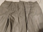 VTG 70s OG-107 Type 1 Military Baker Pants 34X33 Green Sateen Vietnam LOT OF 2