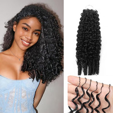 Burmese Curly Feather Crochet Hair for Black Women, Pre-Separated Miracle Knots