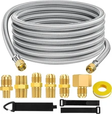 20 Feet High Pressure Braided Propane Hose Extension with Conversion Coupling 3