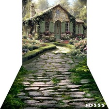 10'x20'CP Floral Path Cottage Scenic Microfiber Fabric background backdrop SD335