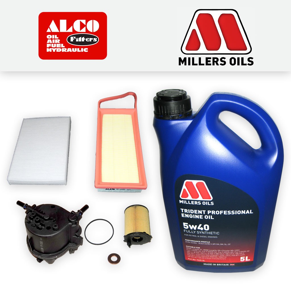 SERVICE KIT for PEUGEOT 307 1.4 HDI OIL AIR FUEL CABIN FILTERS +OIL (2001-2005)