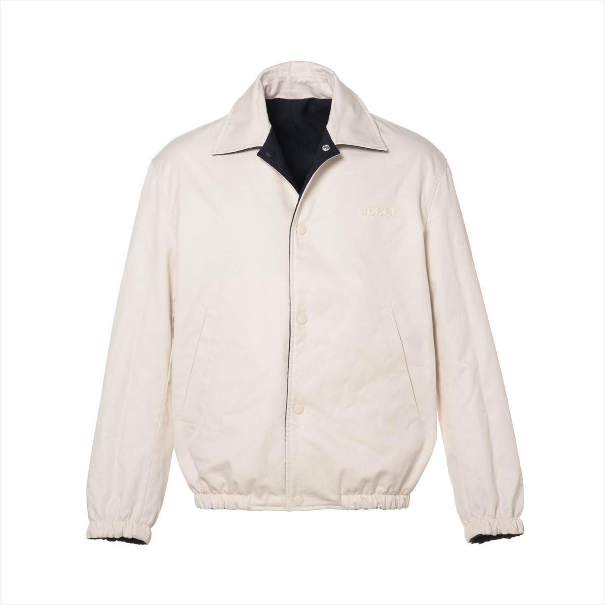 グッチ＊ジャケット Gucci GG Cotton & Polyester Jacket 44 Men's Navy x white