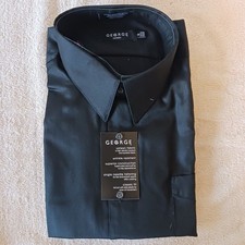 NEW George Men's XL Classic Fit Black Long Sleeve Button Up Dress Shirt