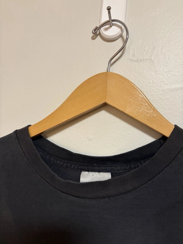 Camiseta Swoosh Tonal Negra Desteñida por el Sol Años 90 De Colección Talla Para Hombre XXL Grunge Y2K Foto 4 de 4