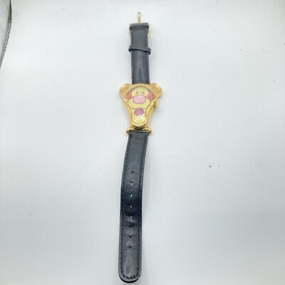 VTG 90’s Y2K Timex Disney’s Tigger Gold-Tone Collectible Wristwatch LeatherStrap Vintage Gold-tone Tigger Watch | Disney Store Original Watch  main image 3
