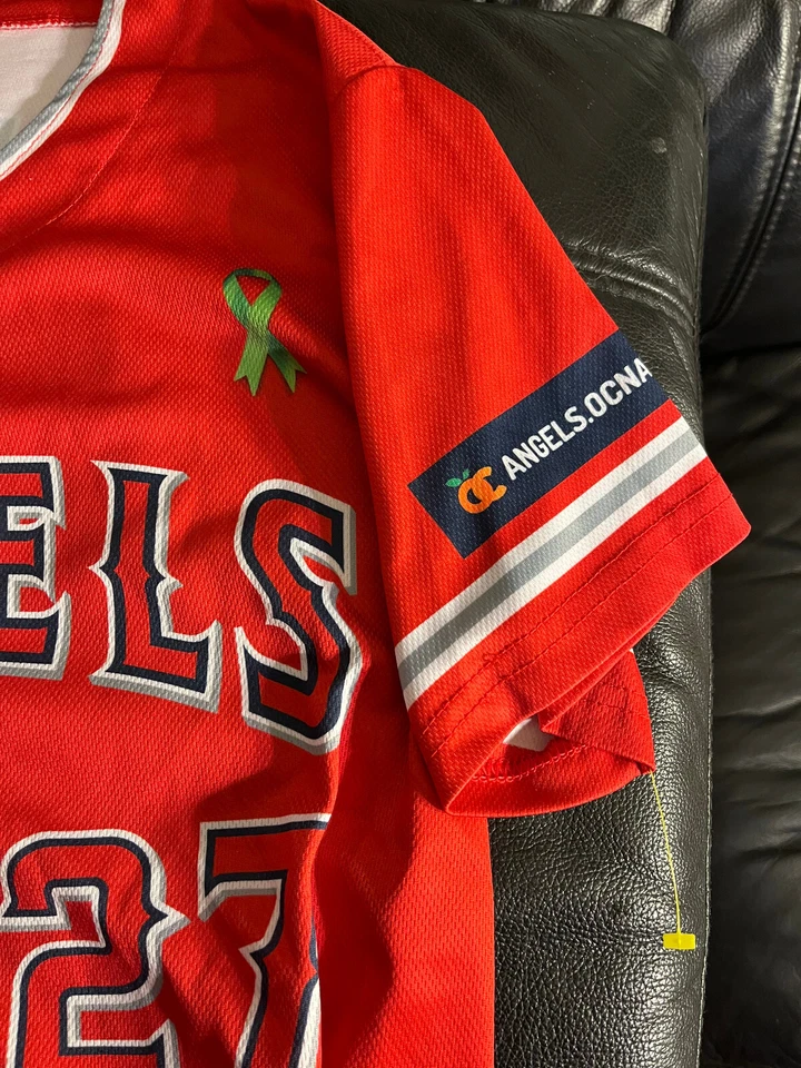 Camiseta Mike Trout SGA Los Angeles Angels Juvenil XL rara cinta verde roja casi como mínima Foto 2 de 3