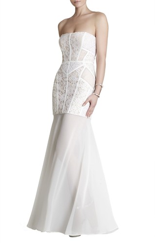 NUEVO VESTIDO SIN TIRANTES BCBGMAXAZRIA VIVIENNE CON ENCAJE BLOQUEADO DMC66A21/L248A TALLA 8 - Imagen 3 de 3