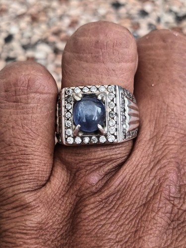 Natural Blue sapphire 2.24ct Ceylon phenomena With Sterling silver ring Setting - Picture 10 of 12