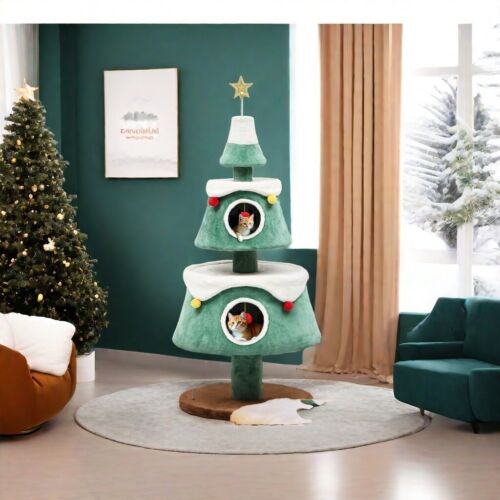 Quoyard Weihnachtsbaum mit Katzenhaus Katzenturm für Katzen im Innenbereich mit Eigentumswohnungen - Bild 5 von 28